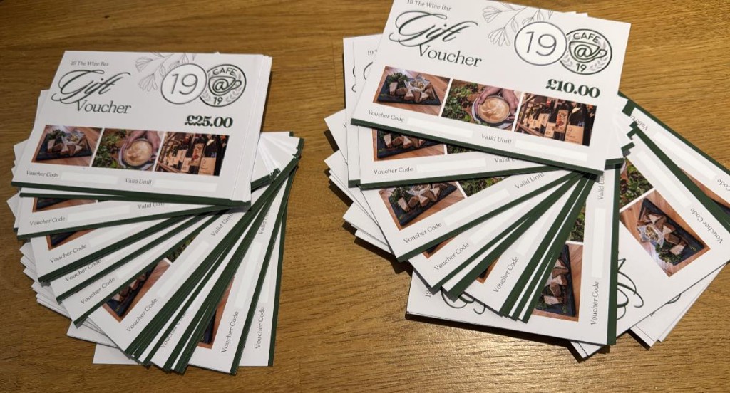 19 The Wine Bar and Cafe @ 19 gift vouchers